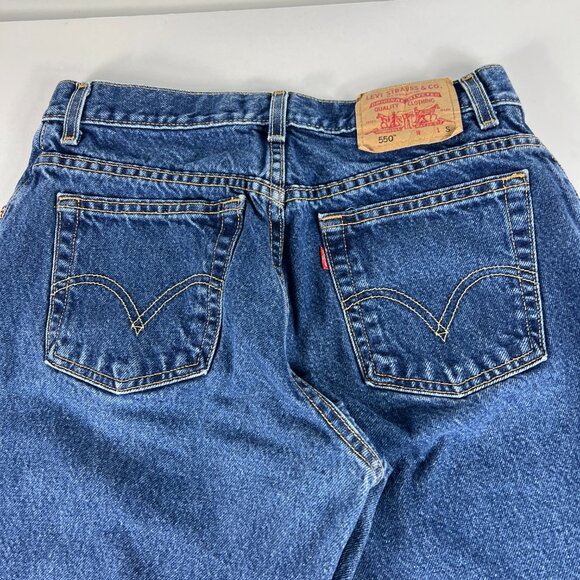 Y2K Levi's Jeans Women's Measured 31x27 550 Relaxed Tapered Blue Denim Tag 12 S - Picture 9 of 16